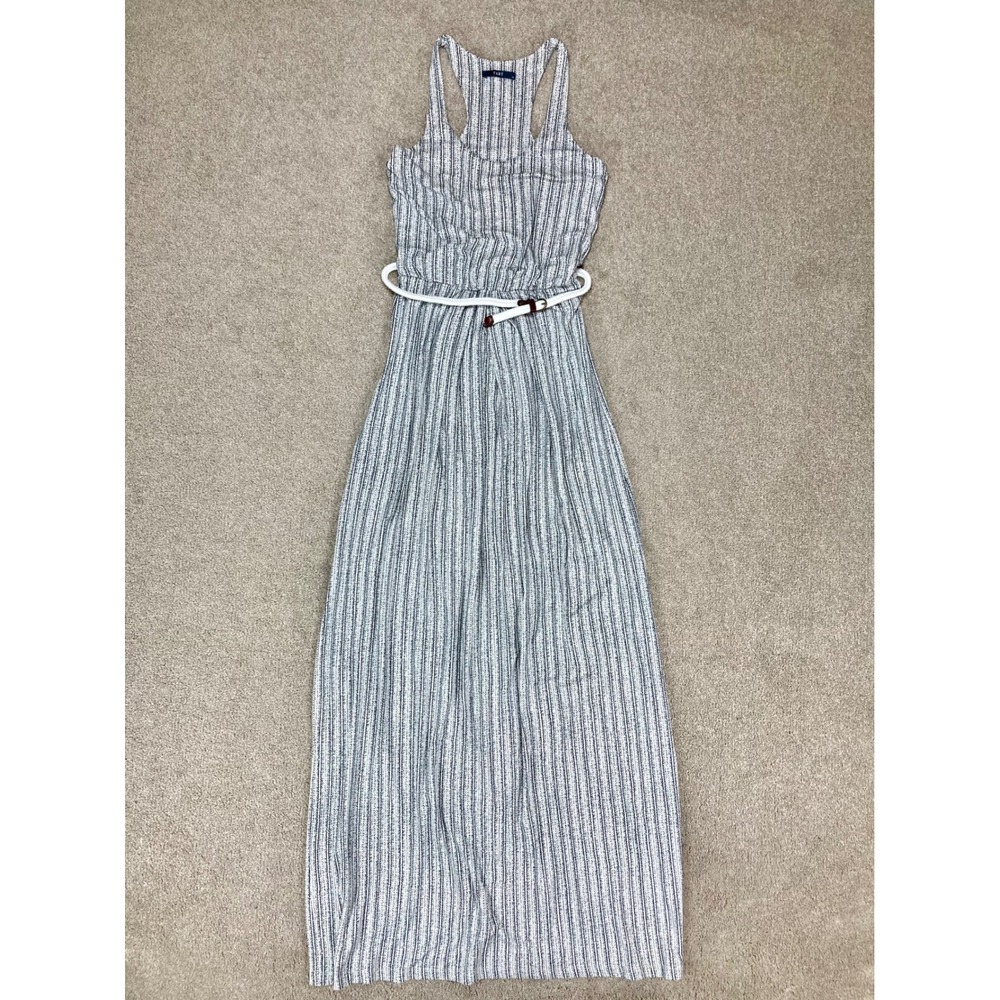 Tart Geometric Stripe Racerback Henley Maxi Dress Size XS Black White Beach Boho
